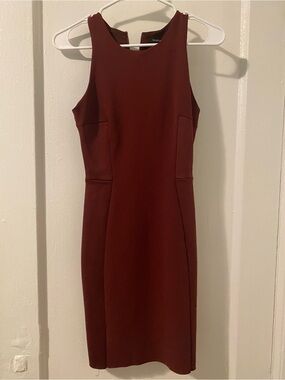 Mango Sleeveless Midi Dress in Burgundy